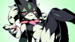  16:9 2023 3_fingers anthro black_finger_claws black_legs breasts claws drunk_oak female finger_claws fingers fur generation_9_pokemon green_body green_fur hi_res light_body light_fur meowscarada nintendo open_mouth pink_eyes pink_nose pokemon pokemon_(species) widescreen 