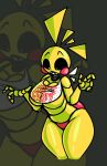  animatronic anthro avian bib big_breasts bird black_sclera breasts chicken cleavage clothed clothing female five_nights_at_freddy&#039;s five_nights_at_freddy&#039;s_2 front_view galliform gallus_(genus) grey_background head_feathers head_tuft looking_at_breasts machine nanodude78 panties phasianid pink_clothing pink_panties pink_underwear robot rosy_cheeks scottgames sharp_teeth simple_background solo teeth thick_thighs toy_chica_(fnaf) tuft under_boob underwear white_eyes wide_hips yellow_body 