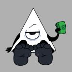  1_eye alien eye_of_providence feet foot_focus hi_res male money mouthless not_furry scary_lemon simple_background solo triangular_body yung_venuz 
