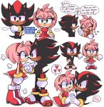  &lt;3 2022 amy_rose anthro blush boots clothing dialogue duo ellipsis english_text eulipotyphlan eye_contact female footwear gesture hand_holding heartludwig hedgehog hi_res looking_at_another looking_at_viewer male male/female mammal question_mark sega shadow_the_hedgehog shoes simple_background smile sonic_the_hedgehog_(series) speech_bubble text text_box thumbs_down 