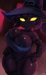  2023 big_breasts breasts cleavage clothed clothing cranihum crossgender female hat headgear headwear hi_res huge_breasts league_of_legends nipple_slip panties riot_games solo underwear veigar witch_hat yordle 