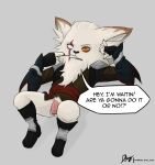  anthro armor diam_snow eye_scar facial_scar flaccid genitals hi_res kled_(lol) league_of_legends looking_at_viewer male pantsless penis picking_teeth riot_games scar shoes_on solo yordle 