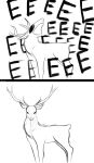  2021 absurd_res antlers deer feral hi_res horn jarnqk looking_at_viewer mammal open_mouth screaming signature simple_background two_panel_image white_background 
