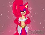  anthro asami_the_cat big_breasts breasts clothed clothing digital_media_(artwork) drawing ear_piercing fan_character female fur genitals hair hi_res humanoid long_hair looking_at_viewer nipples open_mouth piercing presenting pussy red_body red_eyes red_fur red_hair sega simple_background smile solo sonic_the_hedgehog_(series) standing unknown_artist 