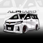  car chibi chris_ilst commission highres license_plate motor_vehicle no_humans original stance_(vehicle) toyota toyota_alphard van vehicle_focus 