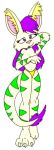  female fur green_body green_fur hybrid purple_body purple_fur tabbiewolf 