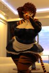  3d_(artwork) blx24 breasts cleavage clothed clothing digital_media_(artwork) felid female hi_res maid_uniform mammal pantherine tiger tigress_(disambiguation) uniform 