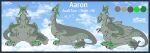  2023 3_fingers 3_toes 4_ears aaron_(avali) absurd_res avali avali_taur avian avian_taur big_feet biped biped_taur blue_border border character_name claws cloud cloudscape color_swatch digital_drawing_(artwork) digital_media_(artwork) digitigrade english_text feather_tuft feathered_wings feathers featureless_crotch feet fingers flat_colors front_view gender_name green_body green_eyes green_feathers green_scutes grey_body grey_claws grey_feathers grey_head grey_pawpads grey_sclera grey_wings hi_res long_ears long_neck male male_(lore) model_sheet multi_ear nude outline pawpads portrait side_view sitting sky sky_background small_upper_body solo species_name stated_bisexuality stated_sexuality tail taur taurification taurified text thecatherd three-quarter_view toes tuft white_outline winged_arms wings zillyhoo 