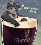  alcohol anthro beer beverage canid canine drunk grubskull hi_res implied_nudity male mammal micro smug solo substance_intoxication 