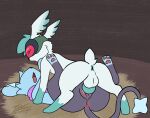  duo ellie_(elliectric) female feral feral_on_feral from_front_position generation_4_pokemon hi_res legendary_pokemon male male/female mating_press nintendo pokemon pokemon_(species) pokemon_mystery_dungeon prate-dragon sex shaymin shinx shrike_(shaymin) sky_forme_shaymin 