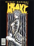  anthro avian bird breasts cover equid equine female feral hair heavy_metal_(magazine) humanoid magazine_cover mammal nipples nude olivia_de_berardinis smile solo text traditional_media_(artwork) zebra 