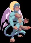  absurd_res anthro big_penis blue_arms blue_body blue_eyebrows blue_fur blue_hair blue_legs blue_tail eyebrows feathered_wings feathers fist full-length_portrait fur genitals glans hair haplorhine hi_res huge_penis humanoid_genitalia humanoid_penis male mammal monkey multicolored_body muscular muscular_anthro muscular_male navel nipples nude penis pink_glans pink_nipples portrait prehensile_feet primate purple_eyes solo tail tan_body tan_skin teeth two_tone_body wings zenpei zenpei_(character) 