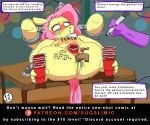  anthro big_butt blush bodily_fluids body_writing butt chained_down comic container crying dialogue dragon drunk duo english_text equid equine eyes_rolling_back female flexible fluttershy_(mlp) foaming_mouth friendship_is_magic hasbro horse jar legs_behind_head legs_up male male/female mammal marker my_little_pony object_in_pussy pegasus pen pony red_solo_cup runny_nose spike_(mlp) spread_legs spreading substance_intoxication sugslimic tears text tip_jar unconscious wings 