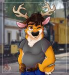  absurd_res anthro blaze_studioz freddiethedeer hi_res male solo 