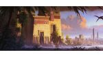  boat building cloud egypt egyptian_architecture highres letterboxed lorenzo_lanfranconi obelisk original outdoors palm_tree scenery sky temple tree watercraft 