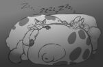  2023 anthro big_breasts biped breasts canid canine duo eyes_closed female fox hair hanazawa huge_breasts hyper hyper_breasts hyper_nipples male mammal nipples sleeping 