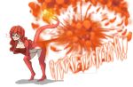  absurd_res anthro charmeleon fart female floofykinkumiho generation_1_pokemon hair hi_res nintendo pokemon pokemon_(species) red_body red_hair red_skin solo sound_effects tail 