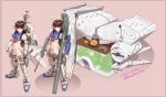  bikini black_hair blunt_bangs brown_eyes character_name commentary_request controller cosplay dated food fruit game_controller gun gundam gundam_0083 gundam_gp-03_dendrobium gundam_gp-03_dendrobium_(cosplay) hatsuyuki_(kancolle) headgear highres hime_cut kantai_collection kotatsu long_hair mandarin_orange mecha_musume micro_bikini moke_ro navel pink_background playstation_controller rifle rocket_launcher shield sidelocks swimsuit table twitter_username weapon white_bikini x-ray 