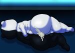  absurd_res anthro balls bear bodily_fluids butt cum cum_inside danganronpa family_guy_death_pose genital_fluids genitals hi_res leaking_cum machine male mammal monokuma nekoni robot solo spike_chunsoft 