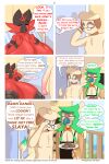  anthro big_breasts breasts comic decidueye english_text eyewear female generation_2_pokemon generation_7_pokemon genitals glasses hi_res huge_breasts hyper hyper_breasts incineroar lysergide male nintendo nipples nude penis pokemon pokemon_(species) smeargle text 