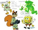  anthro bottomwear buckteeth clothed clothing costume dress female footwear fully_clothed ghost group halloween_costume hi_res humanoid male mammal mao_draws marine nickelodeon plankton_(species) rodent sandy_cheeks sciurid sea_sponge sheldon_j._plankton shoes shorts smile socks spirit spongebob_squarepants spongebob_squarepants_(character) teeth the_flying_dutchman tongue tongue_out tree_squirrel 