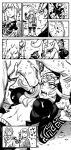 anthro black_and_white breast_lick breast_play breasts bulge canid canine canis comic female fist_bump gesture group hi_res ireading62 licking link male mammal midna_(true_form) midriff mirror monochrome nintendo panel_overlap princess_zelda screentone the_legend_of_zelda tongue tongue_out twilight_princess wolf 