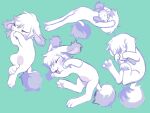  ambiguous_gender dokudrinker domestic_cat felid feline felis feral hi_res hybrid lagomorph leporid mammal personal_grooming rabbit solo 