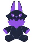  anthro black_body black_fur digital_media_(artwork) female fen_(kemokin_mania) fur hi_res kemokin_mania looking_at_viewer neck_tuft nude plushie purple_body purple_fur purple_sclera seam_(sewing) solo tuft 