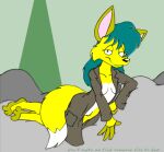  avy_(tabbiewolf) bottomless canid canine clothed clothing fox fur jacket mammal tabbiewolf topwear yellow_body yellow_fur 