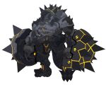  absurdres armor black_armor catball1994 highres kaijuu magular_(ultraman) mechanization monster power_armor shoulder_spikes spiked_kneepads spiked_shield spiked_tail spikes standing tail ultra_series ultraman_(1st_series) white_background yellow_eyes 