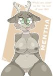  &lt;3 &lt;3_eyes 2023 anthro antlers areola aroused asking big_breasts blush body_blush breast_freckles breasts brown_nipples capreoline collar curvaceous curvy_figure deer dialogue female fifthgrader freckles freckles_on_breasts freckles_on_face genitals green_eyes green_nose horn inverted_nipples looking_at_viewer mammal meme mentha_(fifthgrader) mole_under_eye navel nipples nude open_mouth open_smile pink_collar pussy pussy_blush roe_deer smile smiling_at_viewer solo spread_legs spreading talking_to_viewer thick_thighs tongue tongue_out voluptuous wide_hips 