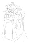  2boys absurdres armor axis_powers_hetalia cape china_(hetalia) chinese_armor hair_bun helmet highres holding holding_another&#039;s_head holding_helmet imminent_kiss jingtianruoling monochrome multiple_boys roman_clothes rome_(hetalia) sketch yaoi 