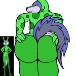  anonymous_artist anthro big_butt butt butt_grab clothing costume drawyourfursona female fur hand_on_butt hi_res illumination_entertainment looking_at_viewer porsha_crystal raised_tail sing_(movie) solo spandex_suit tail 