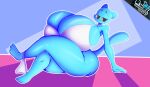  anthro big_breasts big_butt blue_body blue_fur breasts butt cartoon_network digital_media_(artwork) domestic_cat felid feline felis female female/female fur hi_res huge_breasts looking_at_viewer mammal mature_anthro mature_female nicole_watterson simple_background smile solo tail the_amazing_world_of_gumball thiccbuns 