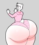  absurd_res anthro bear big_butt butt clothing fur hi_res huge_butt hyper hyper_butt male mammal panties pink_clothing pink_eyes pink_panties pink_underwear polar_bear simple_background skye_(nickypie) solo thick_thighs underwear ursine vaprwavez white_body white_fur 