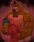  &lt;3 2023 anthro anthro_on_anthro areola barazoku bear biceps big_muscles big_pecs bow_tie brown_body brown_fur canid canine clothing cupcake2007 digital_media_(artwork) duo eyebrows face_in_chest five_nights_at_freddy&#039;s fox foxy_(fnaf) freddy_(fnaf) fur hat headgear headwear hi_res holding_microphone holding_object hook_hand male male/male mammal microphone muscular muscular_anthro muscular_male nipples nude pec_smothering pecs red_body red_fur scottgames size_difference top_hat 