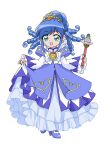  absurdres blue_hair dress fushigiboshi_no_futago_hime gown green_eyes highres magical_girl non-web_source rein_(futagohime) 
