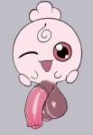  ambiguous_gender animal_genitalia animal_penis balls big_balls big_penis black_eyes dizzytizzy equine_genitalia equine_penis featureless_feet featureless_hands flaccid forehead_mark generation_2_pokemon genitals glistening glistening_eyes grey_background hi_res igglybuff looking_at_viewer nintendo one_eye_closed open_mouth open_smile penis pink_body pink_sclera pink_skin pokemon pokemon_(species) simple_background smile solo waddling_head wink winking_at_viewer 