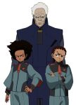  3boys afro artist_request asticassia_school_uniform crossover dark-skinned_male dark_skin dreadlocks gundam gundam_suisei_no_majo highres huey_freeman multiple_boys old old_man riley_freeman sarius_zenelli school_uniform source_request the_boondocks third-party_edit third-party_source 