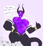  alien anon big_chest black_body black_skin eyeless group hi_res himeros_(himeros) himerosthegod horn humanoid male muscular not_furry simple_background solo speech_bubble 