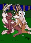  2001 albino anthro antlers bedroom_eyes black_sclera blue_eyes breast_grab breasts brown_body brown_fur brown_hair domestic_cat felid feline felis female forest fur genitals group hair hand_on_breast horn kthanid_(artist) lagomorph leporid long_hair magic male male/female mammal narrowed_eyes night nipples nude outside penis plant pussy rabbit randy_rabbit red_eyes rutwell_forest scut_tail seductive serenakty short_tail shrub smile tail tail_around_partner tree 