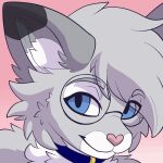  animated anthro blep blue_collar blue_eyes blush caffeinatedzeph collar collar_tag digital_media_(artwork) dipstick_ears domestic_cat egyptian_mau eyewear felid feline felis fur glasses grey_body hair hi_res icon looking_at_viewer male mammal multicolored_ears nixuelle one_eye_closed pink_nose short_playtime simple_background smile solo teeth tongue tongue_out wink 