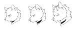  2023 age_progression anthro arknights collar ear_piercing eyebrow_piercing facial_piercing fur hair hi_res hyena hypergryph looking_away male mammal monochrome piercing pluto08010511 pu94_d1de4c solo spot_(arknights) spotted_hyena studio_montagne young 