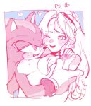  anthro areola bodily_fluids breasts clothing duo eulipotyphlan female gloves handwear hedgehog hi_res human human_on_anthro interspecies male male/female mammal maria_robotnik nipples nude pam3le sega shadow_the_hedgehog sketch smile sonic_the_hedgehog_(series) sweat 