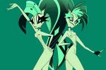  animal_humanoid anthro dark_eyes demon duo female female/female fish fish_humanoid glam_(helluva_boss) glitz_(helluva_boss) helluva_boss humanoid marine marine_humanoid monster_girl_(genre) sibling_(lore) sister_(lore) sisters_(lore) third-party_edit unknown_artist 