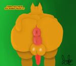  anthro anus balls big_balls biped butt butt_focus canid canine canis english_text genitals jake_daker_(artist) jake_daker_(character) male mammal penis perineum presenting presenting_hindquarters puffy_anus solo solo_focus tail text wolf 