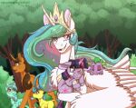  band-aid band-aid_on_face bandage crown dragon equid equine fan_character friendship_is_magic fur hair hasbro headgear horn inuhoshi-to-darkpen jewelry lemon_hearts_(mlp) lyra_heartstrings_(mlp) mammal multicolored_hair my_little_pony necklace princess_celestia_(mlp) sparkles spike_(mlp) tiara twilight_sparkle_(mlp) unicorn white_body white_fur winged_unicorn wings 