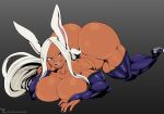  animal_humanoid big_breasts big_butt breasts butt clothing dark_body dark_skin female hi_res humanoid lagomorph lagomorph_humanoid legwear leporid_humanoid mammal mammal_humanoid miruko muscular muscular_female my_hero_academia rabbit_humanoid solo thecon thigh_highs 