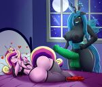  absurd_res anthro anthrofied arthropod big_butt big_penis butt changeling crossgender equid equine female friendship_is_magic ftg_crossgender fti_crossgender genitals gynomorph hasbro hi_res intersex mammal my_little_pony penis princess_cadance_(mlp) queen_chrysalis_(mlp) queenkittyok 