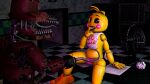  2023 3d_(artwork) animatronic avian bird canid canine checkered_floor chicken digital_media_(artwork) duo female finger_in_mouth fingers five_nights_at_freddy&#039;s five_nights_at_freddy&#039;s_2 five_nights_at_freddy&#039;s_4 fox foxofnightmares furniture galliform gallus_(genus) genitals hi_res hook_hand humanoid hypersstash6000 machine male male/female mammal metal_tongue nightmare_foxy_(fnaf) on_table penis phasianid pirate plastic pose red_body robot scottgames security table teeth tongue tongue_out toy_chica_(fnaf) white_eyes yellow_body 